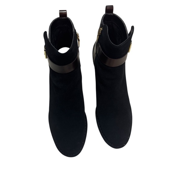 Clarks Spiced River Ankle Boots Booties black Suede gray wool tweed size 10 - Picture 2 of 9